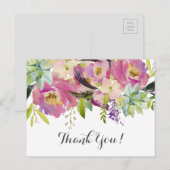 mooie floral Bedankt voor je kaartje Briefkaart (Voorkant / Achterkant)