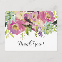 mooie floral Bedankt voor je kaartje Briefkaart
