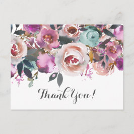 mooie floral Bedankt voor je kaartje Briefkaart