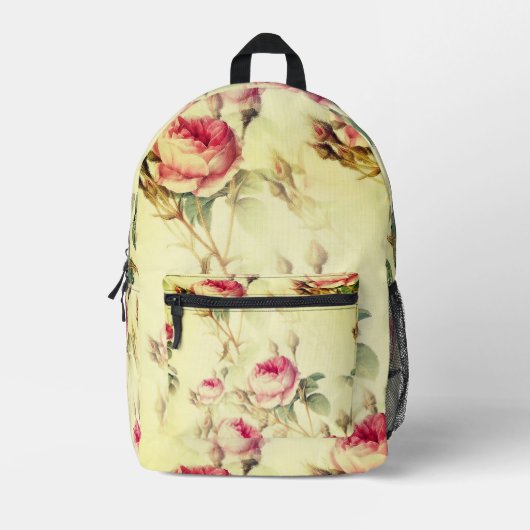 Mooie Floral Bedrukte Rugzak (Voorkant)