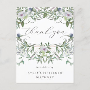 Mooie Floral Birthday Dank je Briefkaart