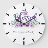 Mooie Floral Blessed Grote Klok (Voorkant)