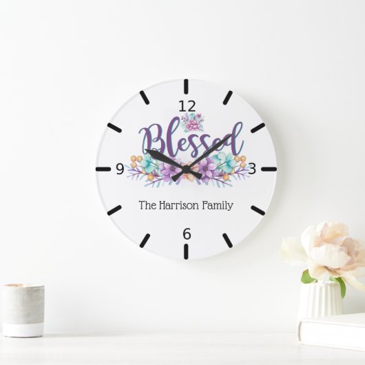 Mooie Floral Blessed Grote Klok (Huis)