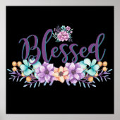 Mooie Floral Blessed Poster (Voorkant)