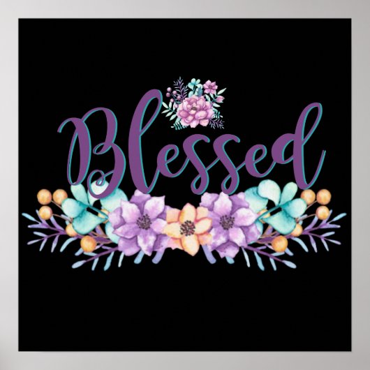 Mooie Floral Blessed Poster (Voorkant)