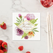 Mooie Floral Blossom Mr. en Mrs Wedding Servetten (Insitu)