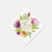 Mooie Floral Blossom Mr. en Mrs Wedding Servetten (Hoek)