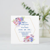 Mooie Floral Bouquet en Glitter Wedding Kaart (Staand voorkant)