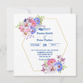 Mooie Floral Bouquet en Glitter Wedding Kaart (Voorkant)