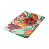 Mooie Floral Bouquet Tulips Black Outline Art Badmat (Gekanteld)