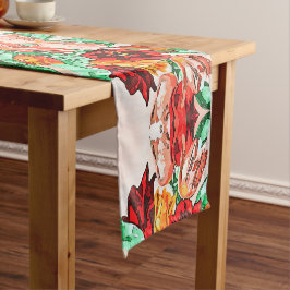 Mooie Floral Bouquet Tulips Black Outline Art Korte Tafelloper
