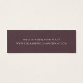 Mooie Floral Bourgogne bruiloft website RSVP Mini Visitekaartjes (Achterkant)