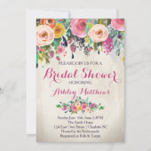 Mooie Floral Bridal Shower Invitation, Baby Kaart (Voorkant)