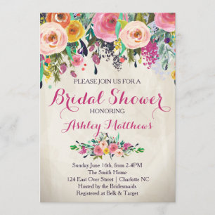 Mooie Floral Bridal Shower Invitation, Baby Kaart