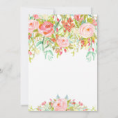 Mooie Floral Bridal Shower Invitation, Baby Kaart (Achterkant)