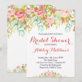 Mooie Floral Bridal Shower Invitation, Baby Kaart (Voorkant / Achterkant)