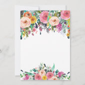 Mooie Floral Bridal Shower Invitation, Baby Kaart (Achterkant)