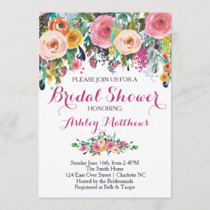 Mooie Floral Bridal Shower Invitation, Baby Kaart