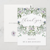 Mooie Floral bruiloft bedankt Briefkaart (Voorkant / Achterkant)