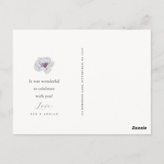 Mooie Floral bruiloft bedankt Briefkaart (Achterkant)