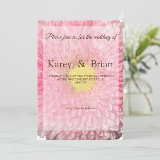 Mooie Floral-bruiloft Kaart (Staand voorkant)