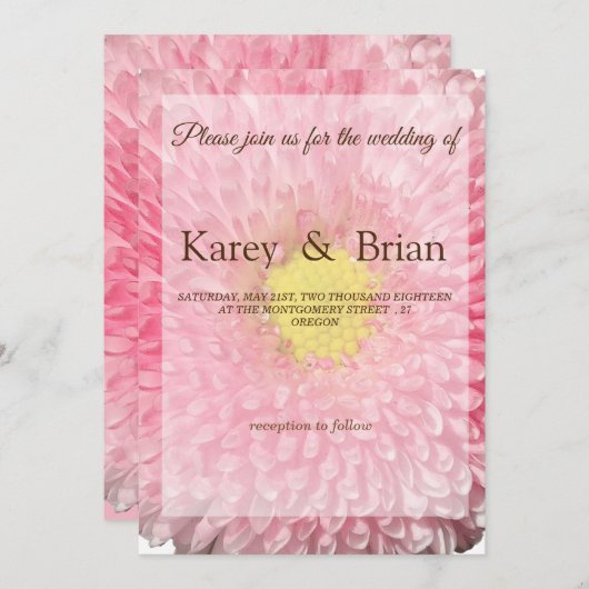 Mooie Floral-bruiloft Kaart (Voorkant / Achterkant)