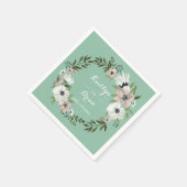 Mooie Floral bruiloft servet - munt (Hoek)