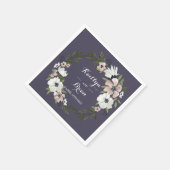 Mooie Floral bruiloft servet - paarse (Hoek)