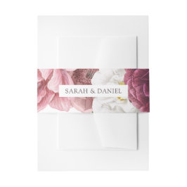 Mooie Floral Burgundy Wedding Persoonlijk Uitnodigingen Wikkel