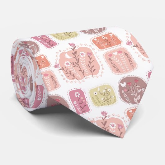 Mooie Floral Butterfly Garden Stropdas (Opgerold)