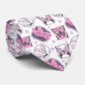 Mooie Floral Butterfly Garden Stropdas (Opgerold)