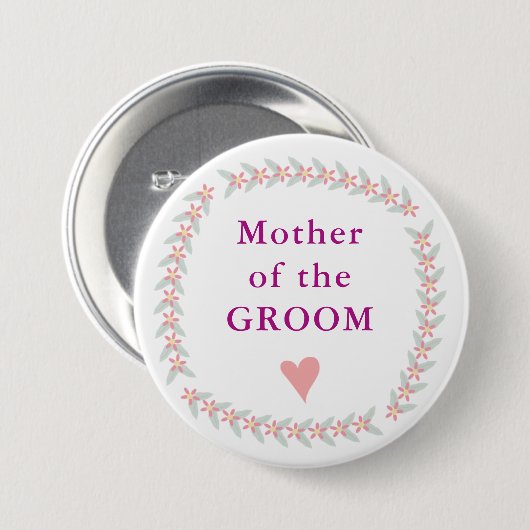 Mooie Floral-Button Ronde Button 7,6 Cm (Voorkant /achterkant)