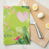 Mooie Floral Cactus Theedoek (Quarter Fold)