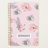 Mooie Floral camera lichtroze Planner (Voorkant)