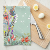 Mooie Floral Cat Kitten Kitchen Towel Theedoek (Quarter Fold)