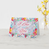 Mooie Floral D3 Ik hou van je Wenskaart Kaart (Gele Bloem)