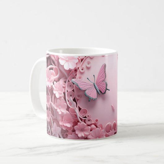 Mooie Floral Design Koffie Mok (Voorkant links)