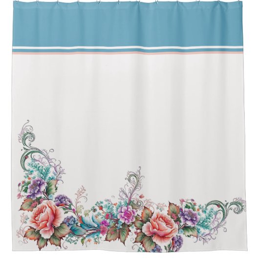 Mooie Floral Douchegordijn (Voorkant)