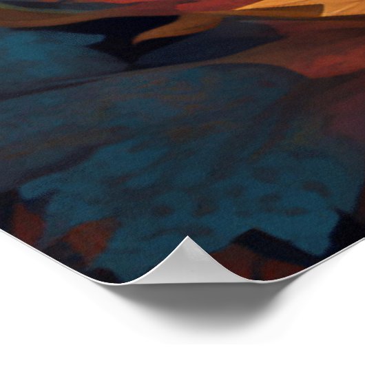 Mooie Floral Dragon Poster (Hoek)