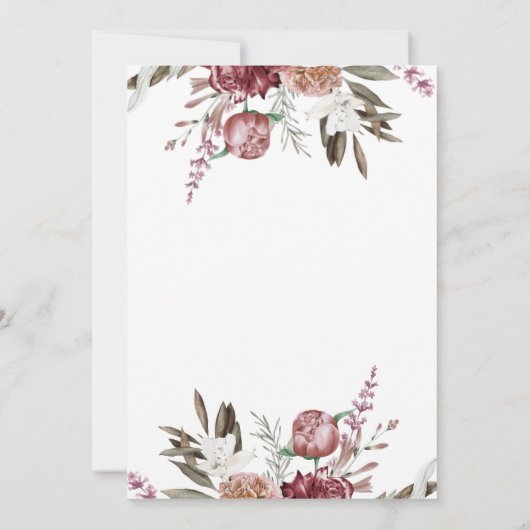 Mooie Floral en Cross First Heilige Communie Aankondiging (Achterkant)