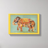 Mooie Floral  fijn gekleurde olifant Canvas Afdruk (Voorkant)