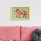 Mooie Floral  fijn gekleurde olifant Canvas Afdruk (Insitu (Woonkamer))