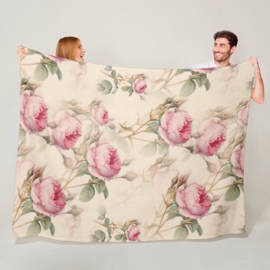 Mooie  Floral Fleece Deken (In situ)