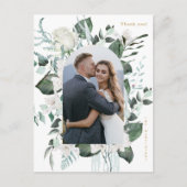 Mooie Floral foto Weduwschap Dank je Briefkaart (Voorkant)