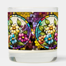 Mooie Floral Glas in lood Geurkaars