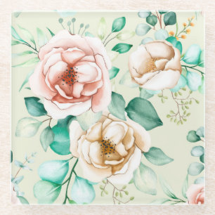 Mooie Floral Glazen Onderzetter