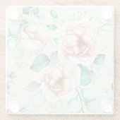 Mooie Floral Glazen Onderzetter (Achterkant)