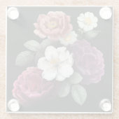 Mooie Floral Glazen Onderzetter (Achterkant)