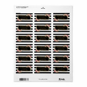 Mooie Floral Gold Decor Black White Stripes Etiket (Full Sheet)