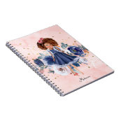 Mooie Floral Gold Glitter Girl Daily Diary Notitieboek (Rechterzijde)